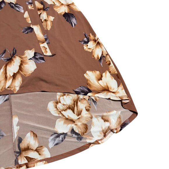 Pink Blush Rust Floral Hi-Low Maternity Wrap Dress Belt Stretch Soft Size Small - Picture 4 of 13